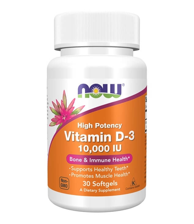 NOW FOODS | HIGH POTENCY VITAMIN D-3 10,000 IU BONE & IMMUNE HEALTH SOFTGELS